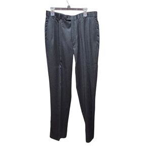 Vintage Austin Reed Mens Worsted Wool Gray Pleated Pants Waist 36 Unhemmed